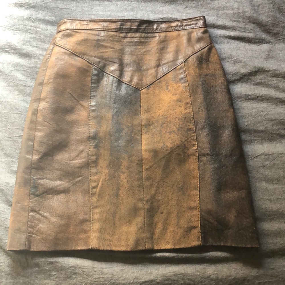 XS Vintage Leather Skirt